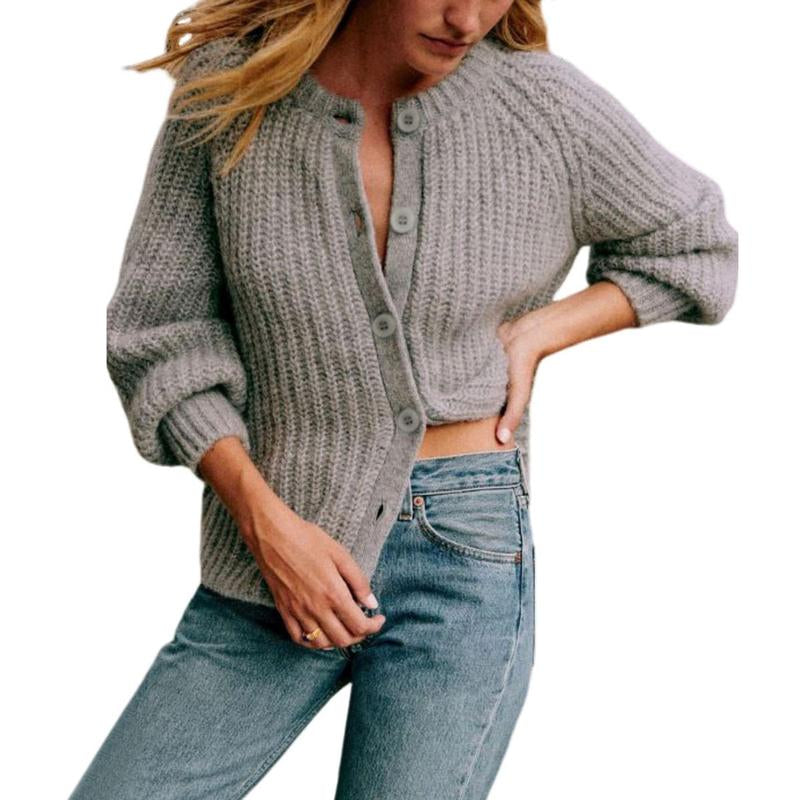 Molitree Fall Casual Cardigan for Women Long Sleeve Button Chunky Knit Sweater Coat