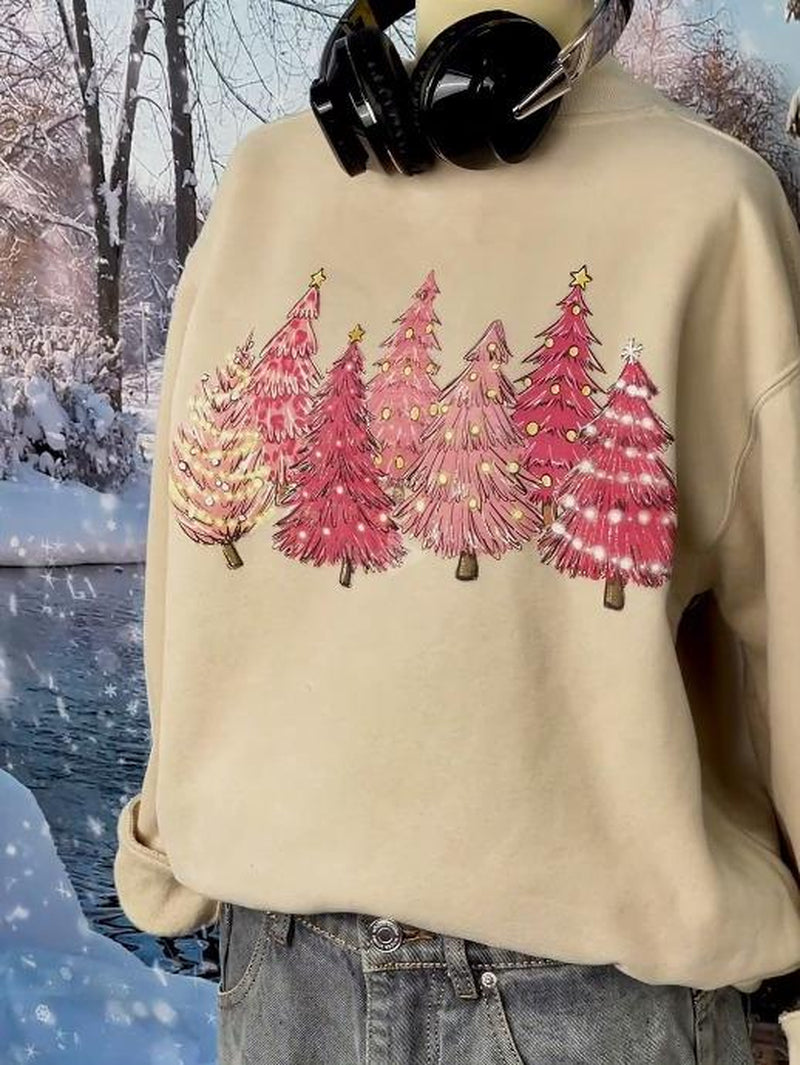 Pink Christmas Trees Sweatshirt, Pink Christmas Tree'S Shirt, Pink Christmas Shirt, Christmas Sweatshirt, Christmas Shirt, Cute Christmas