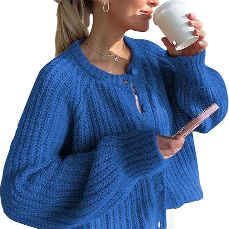 Molitree Fall Casual Cardigan for Women Long Sleeve Button Chunky Knit Sweater Coat