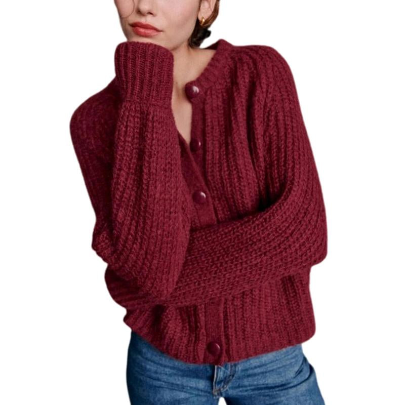Molitree Fall Casual Cardigan for Women Long Sleeve Button Chunky Knit Sweater Coat