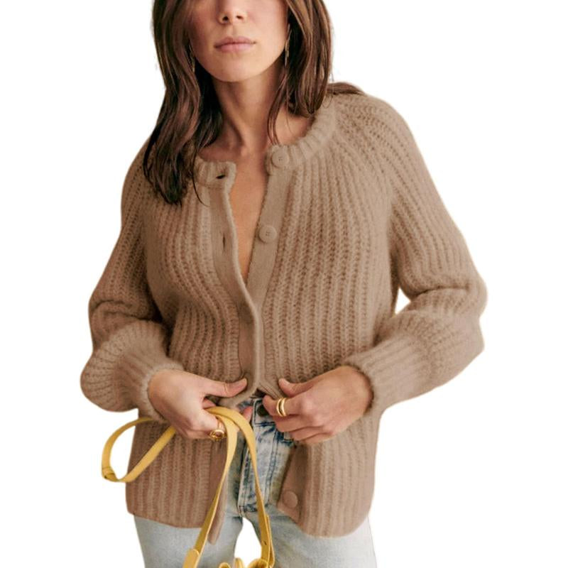 Molitree Fall Casual Cardigan for Women Long Sleeve Button Chunky Knit Sweater Coat