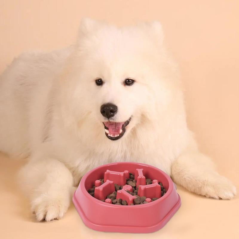 Dog Slow Feeding Bowl, Bone Column Design Dog Feeder, Pet Slow Eating Dish, Pet Feeding Supplies, Dog Accessories