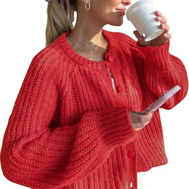 Molitree Fall Casual Cardigan for Women Long Sleeve Button Chunky Knit Sweater Coat