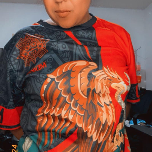 Red Digital 3D MΓ©xico Men T-Shirt Menswear Top Crewneck Tshirt Tropical Shortsleeve