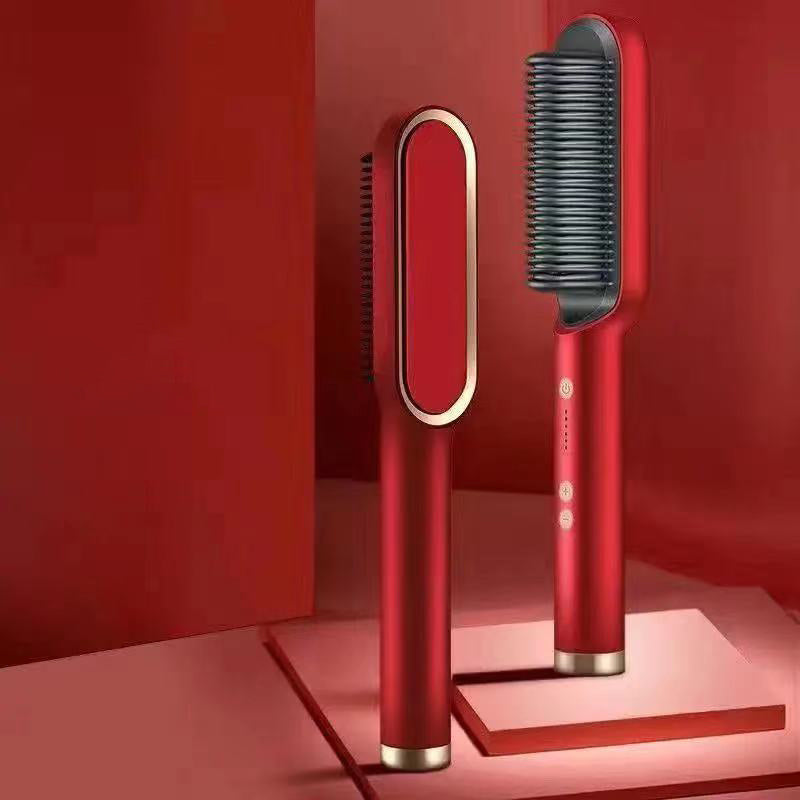 New Hair Straightener Hot Comb Anti-scalding Ceramic Hair Curler Multi-speed Electric Straightening Comb Curling Iron Hairbrush