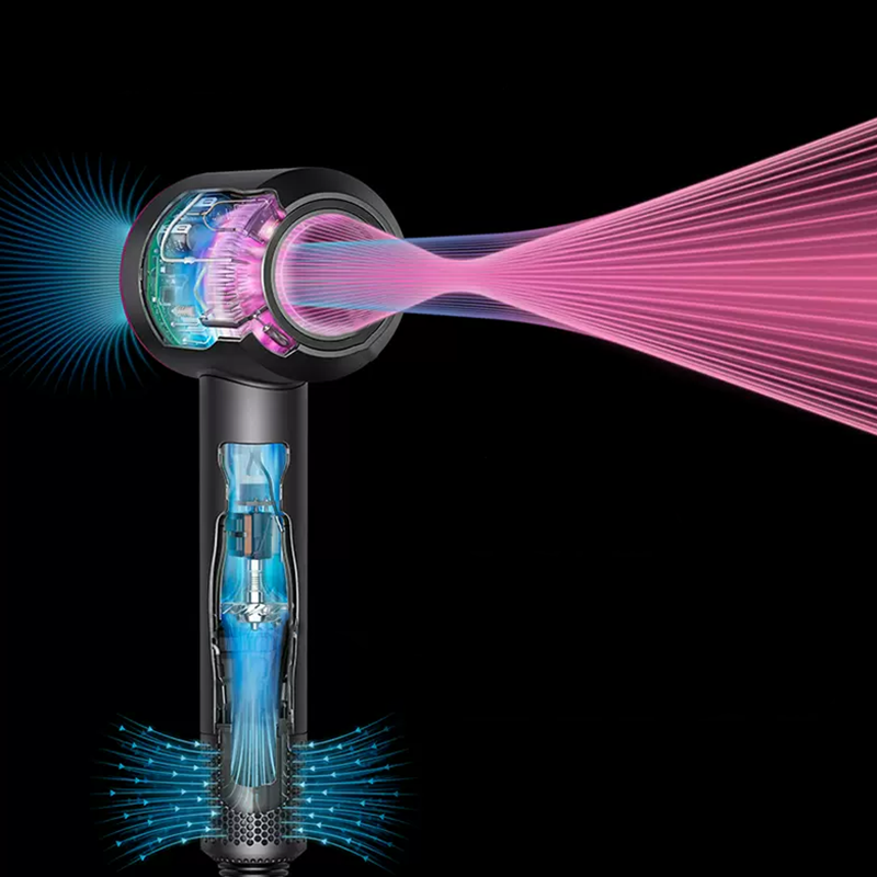 Water Ionic Hair Dryer; 1800W Blow Dryer with Magnetic Nozzle; 2 Speed and 3 Heat Settings; Powerful Low Noise Fast Drying Travel Hair Dryer for Home; Travel and Salon; Pink