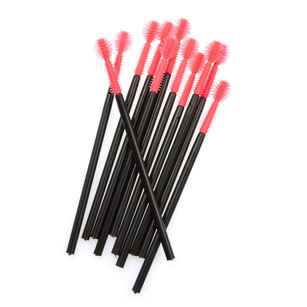 50pcs Disposable Eyelashes Brush Silicone Head Make Up Mascara Brush Kit