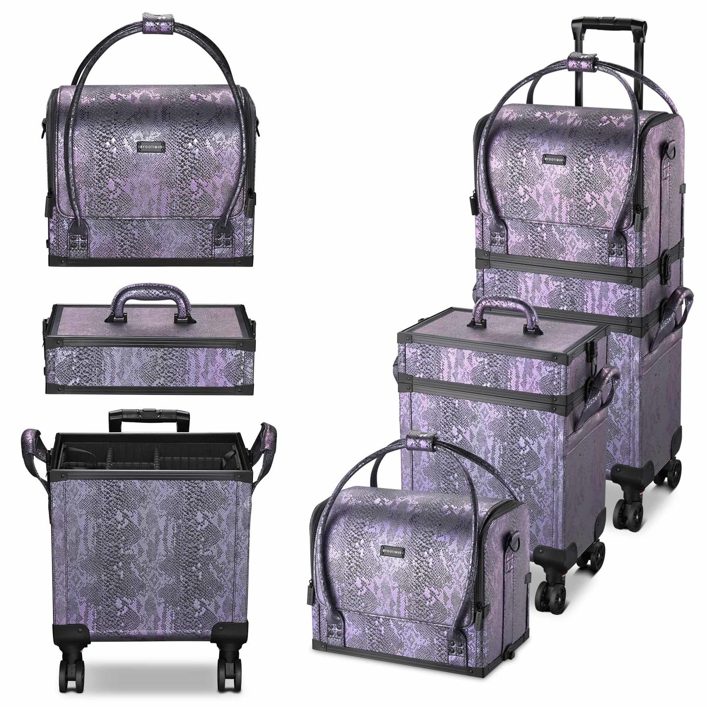 3 in 1 Rolling Makeup Case green
