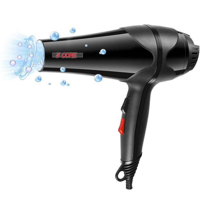 Hair Blow Dryer Lightweight Hair Dryer Ionic Men Women Blower 1875W Ceramic Quiet Styling Pik 5 Core HD BM