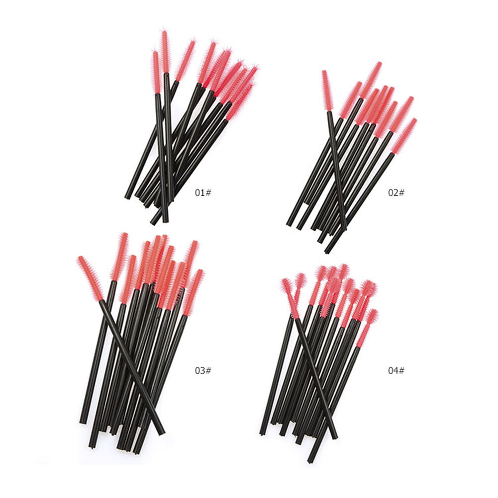 50pcs Disposable Eyelashes Brush Silicone Head Make Up Mascara Brush Kit