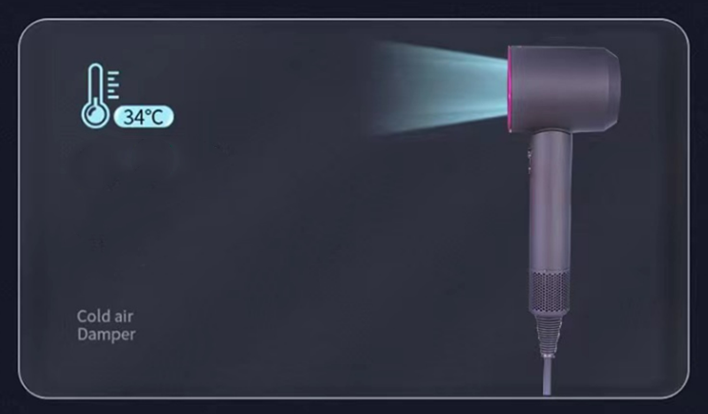 Water Ionic Hair Dryer; 1800W Blow Dryer with Magnetic Nozzle; 2 Speed and 3 Heat Settings; Powerful Low Noise Fast Drying Travel Hair Dryer for Home; Travel and Salon; Pink