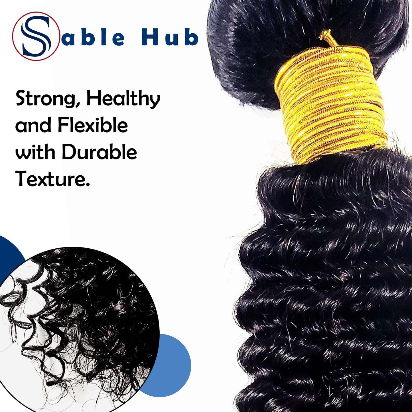 Sable Hub Kinky Curly Women Hair Bundle | 100% Unprocessed 10A Brazilian Virgin Kinky Curly Bundle, 150% Density Hair Extension, Natural Human Hair