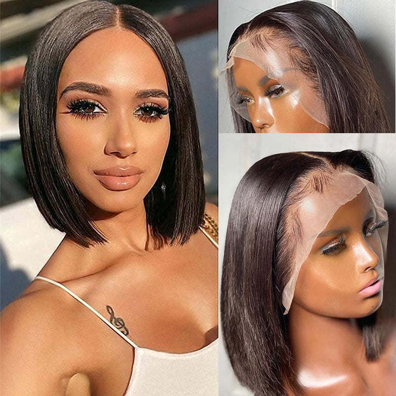 Short Bob Wig Lace Front Human Hair Wigs For Women Pre Plucked Bone