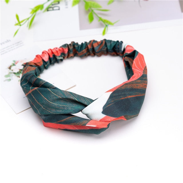 Fashion Women Girls Summer Bohemian Hair Bands Print Headbands Vintage Cross Turban Bandage Bandanas HairBands Hair Accessories