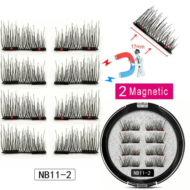 LEKOFO 8Pcs Magnetic Eyelashes With 2 magnetic lashes 3D False Natural For Mink Eye lashes Extension Long faux cils magnetique