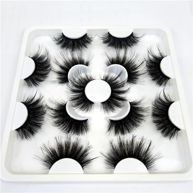 Faux Mink fluffy messy 3d eyelashes 25mm mink lashes