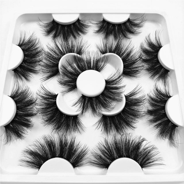 Faux Mink fluffy messy 3d eyelashes 25mm mink lashes