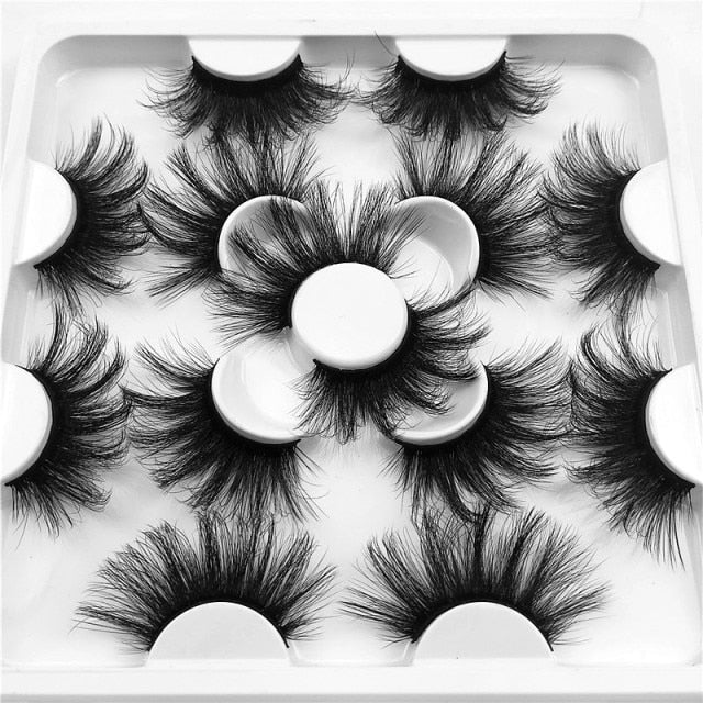 Faux Mink fluffy messy 3d eyelashes 25mm mink lashes