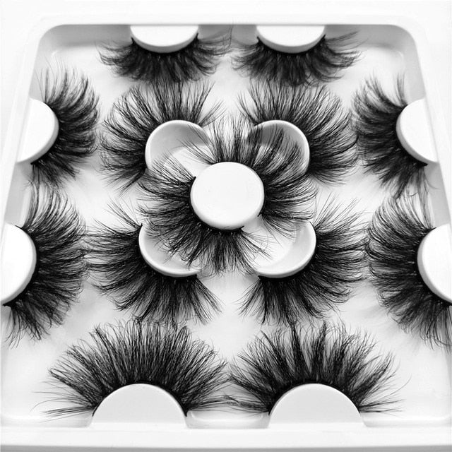 Faux Mink fluffy messy 3d eyelashes 25mm mink lashes