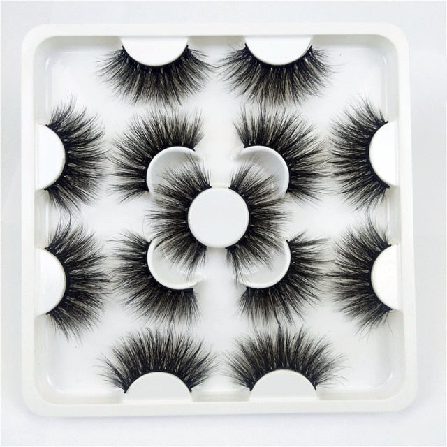 Faux Mink fluffy messy 3d eyelashes 25mm mink lashes