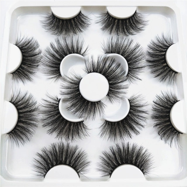 Faux Mink fluffy messy 3d eyelashes 25mm mink lashes