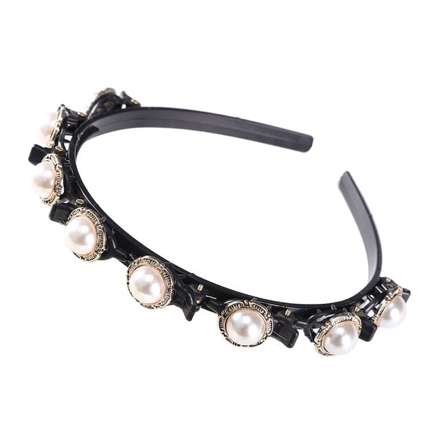 Unisex Alice Hairband Bezel Headband Men Women Sports Hair Band Hoop Top Metal Double Bangs Flower Rhinestone Hair Accessories