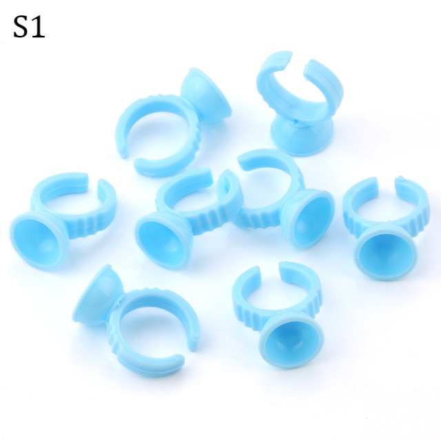 Wholesale 50/100Pcs Disposable Eyelash Extension Glue Rings,Eyelash Extension Glue Holder Holder glue container Tattoo Pigment