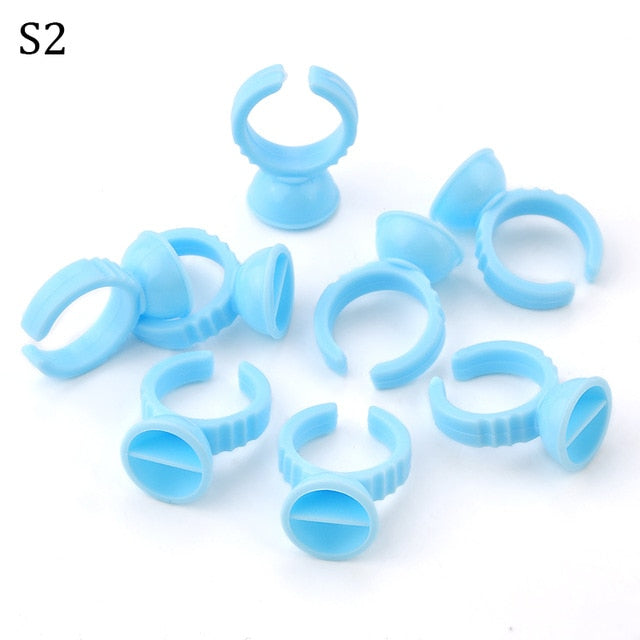 Wholesale 50/100Pcs Disposable Eyelash Extension Glue Rings,Eyelash Extension Glue Holder Holder glue container Tattoo Pigment