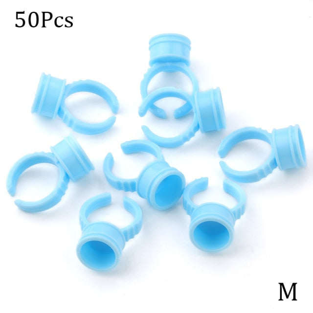 Wholesale 50/100Pcs Disposable Eyelash Extension Glue Rings,Eyelash Extension Glue Holder Holder glue container Tattoo Pigment