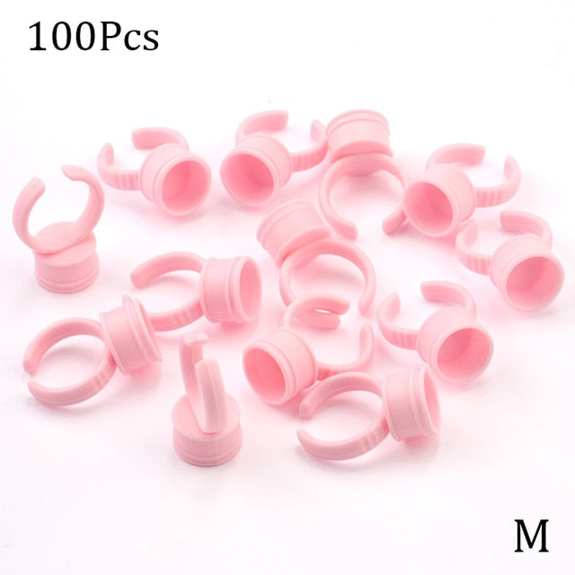 Wholesale 50/100Pcs Disposable Eyelash Extension Glue Rings,Eyelash Extension Glue Holder Holder glue container Tattoo Pigment