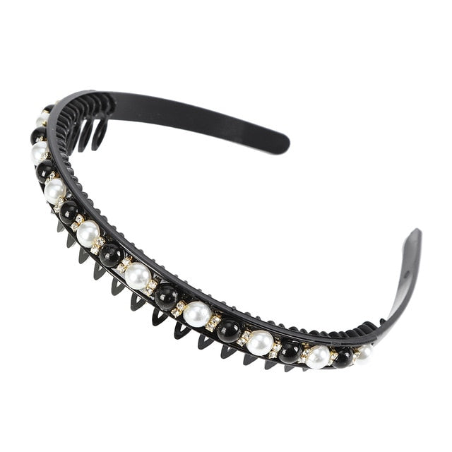 Unisex Alice Hairband Bezel Headband Men Women Sports Hair Band Hoop Top Metal Double Bangs Flower Rhinestone Hair Accessories