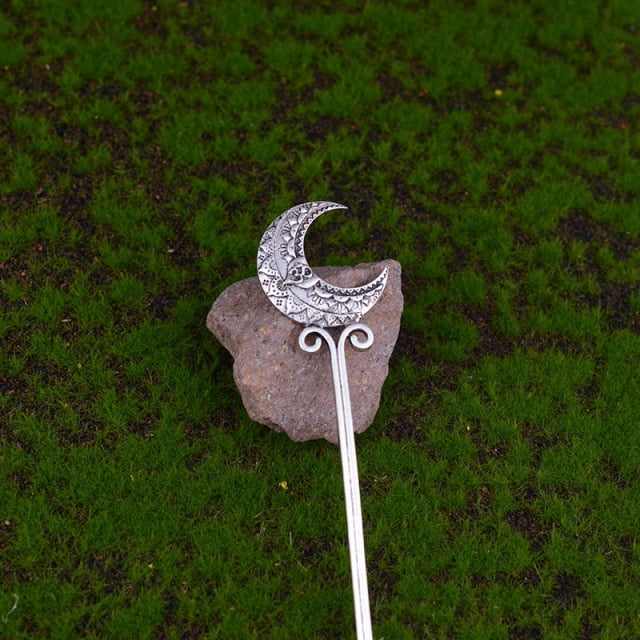 Witch Sword Crescent Moon Goddess Hair Stick Jewelry For Women