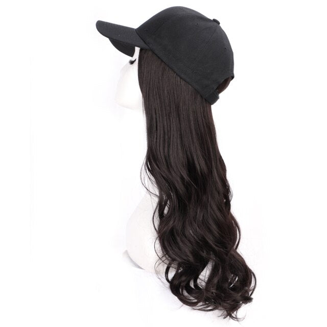 Long Synthetic Baseball Cap Hair Wigs