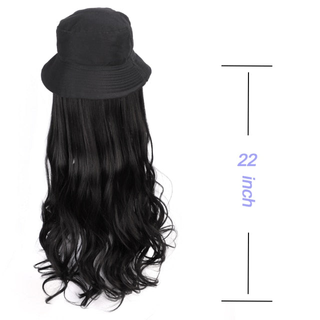 Long Synthetic Baseball Cap Hair Wigs