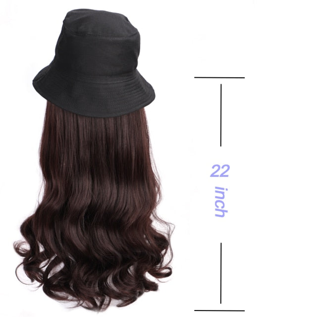 Long Synthetic Baseball Cap Hair Wigs