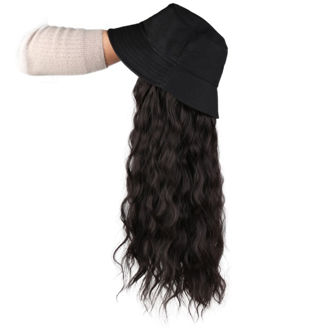 Long Synthetic Baseball Cap Hair Wigs