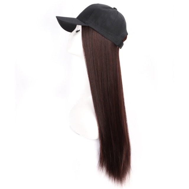 Long Synthetic Baseball Cap Hair Wigs