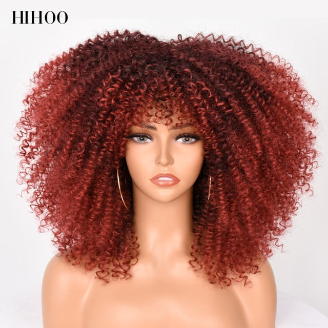 Natural Glueless Short Hair Afro Curly Wig