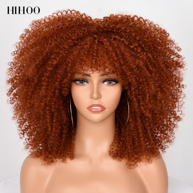 Natural Glueless Short Hair Afro Curly Wig