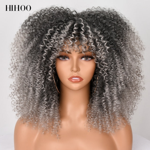 Natural Glueless Short Hair Afro Curly Wig
