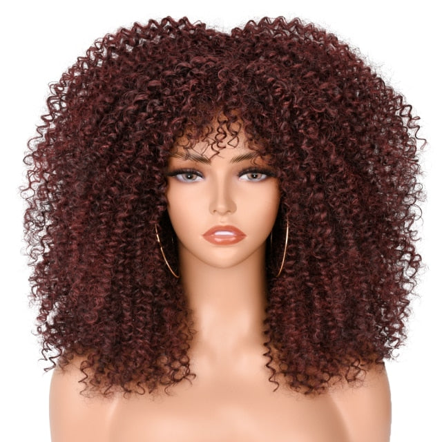Natural Glueless Short Hair Afro Curly Wig
