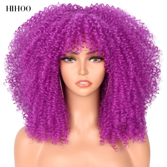 Natural Glueless Short Hair Afro Curly Wig