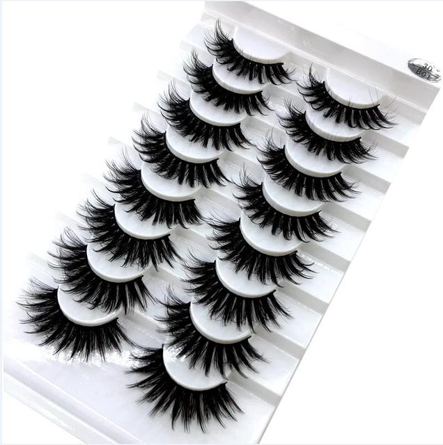 HBZGTLAD 2/5/8 Pairs 3D Mink Hair False Eyelashes Natural/Thick Long Eye Lashes Wispy Makeup Beauty Extension Tools