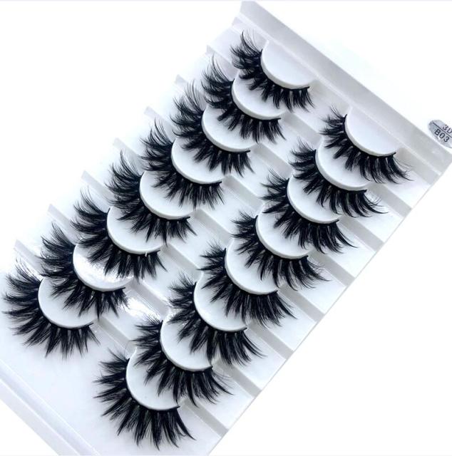 HBZGTLAD 2/5/8 Pairs 3D Mink Hair False Eyelashes Natural/Thick Long Eye Lashes Wispy Makeup Beauty Extension Tools