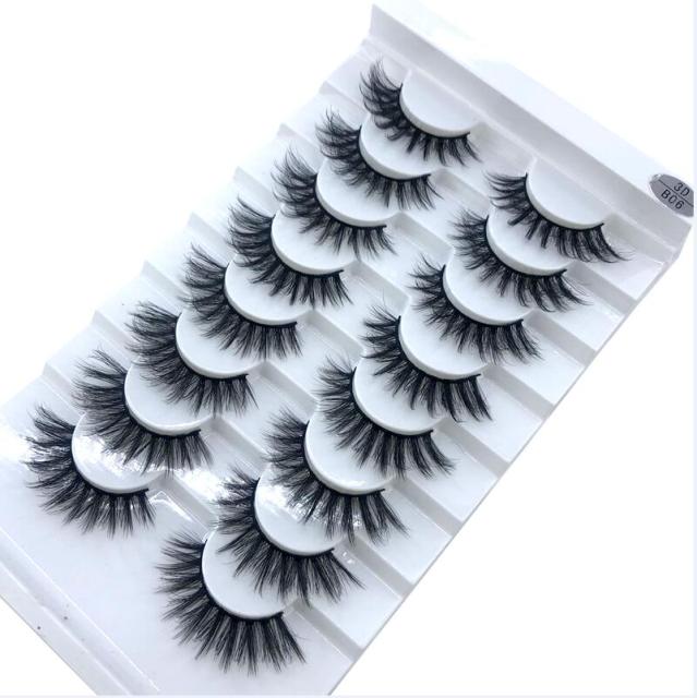 HBZGTLAD 2/5/8 Pairs 3D Mink Hair False Eyelashes Natural/Thick Long Eye Lashes Wispy Makeup Beauty Extension Tools