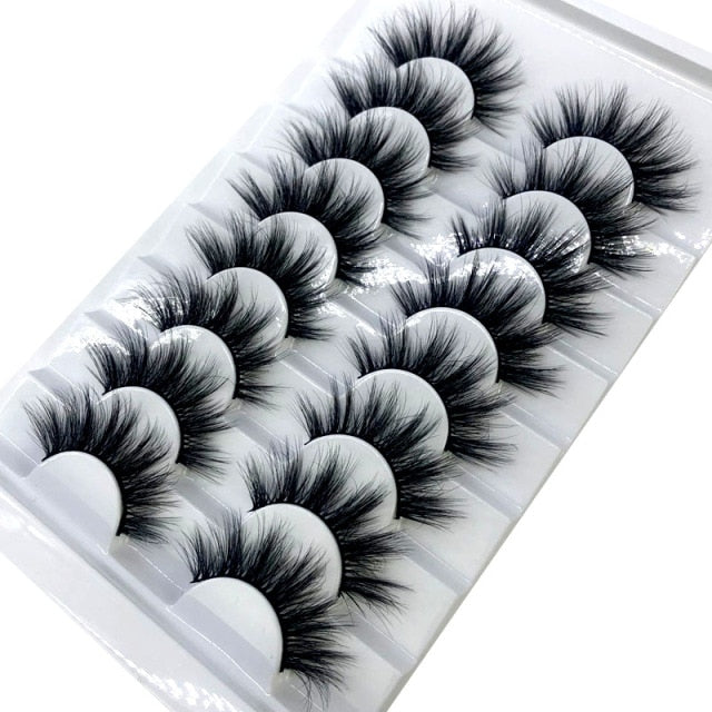 HBZGTLAD 2/5/8 Pairs 3D Mink Hair False Eyelashes Natural/Thick Long Eye Lashes Wispy Makeup Beauty Extension Tools