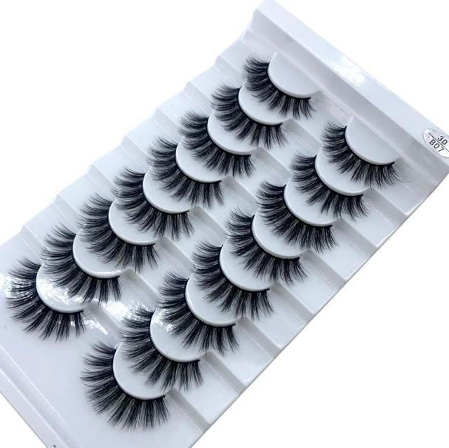 HBZGTLAD 2/5/8 Pairs 3D Mink Hair False Eyelashes Natural/Thick Long Eye Lashes Wispy Makeup Beauty Extension Tools