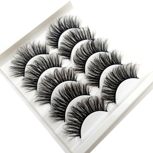 HBZGTLAD 2/5/8 Pairs 3D Mink Hair False Eyelashes Natural/Thick Long Eye Lashes Wispy Makeup Beauty Extension Tools