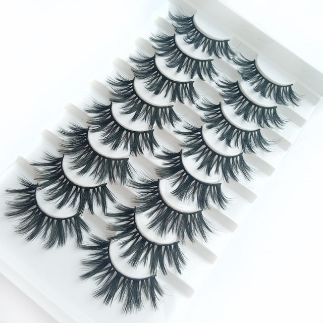 HBZGTLAD 2/5/8 Pairs 3D Mink Hair False Eyelashes Natural/Thick Long Eye Lashes Wispy Makeup Beauty Extension Tools