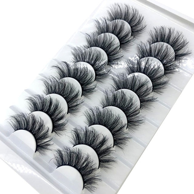 HBZGTLAD 2/5/8 Pairs 3D Mink Hair False Eyelashes Natural/Thick Long Eye Lashes Wispy Makeup Beauty Extension Tools